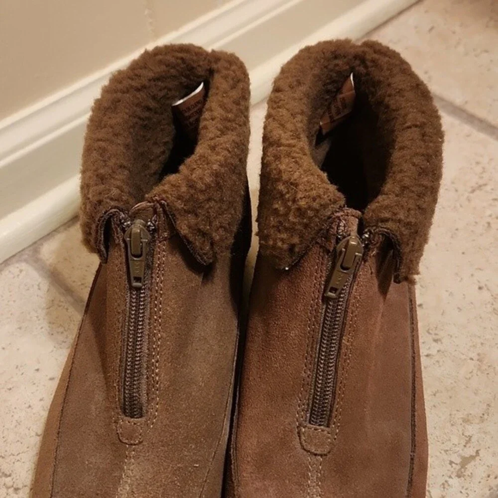 Dr. Scholl's Brown Suede Ankle Boots w/  Faux Fur Size 7